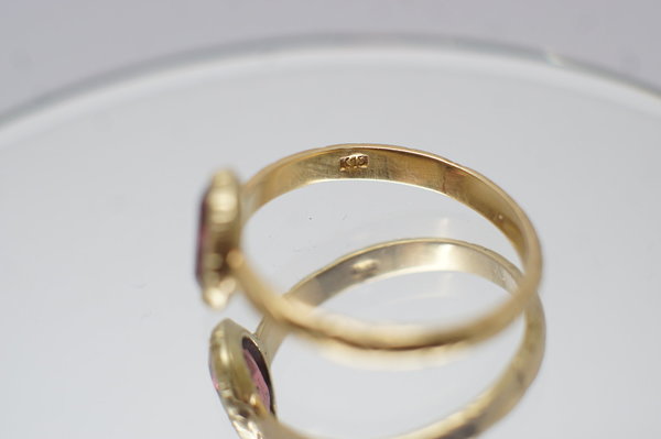 Antiker Ring 750er 18 Karat Gelbgold mit rosanen Turmalin,Größe 65,5