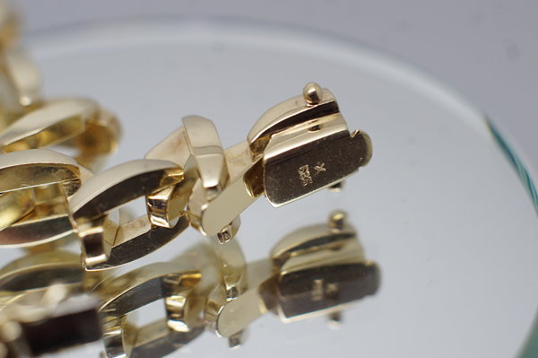 Armkette 585er 14 Karat Gelbgold mit Kastenverschluss in Gliederoptik
