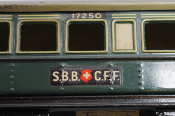 Märklin Schweizer Personenwagen blaugrün 1725 Spur 0 17250, sehr schöner Zustand
