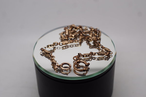 Antike Uhrenkette aus Metall für Taschenuhren , Seltenes Muster,
