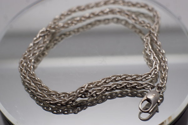 Zopf Halskette 835er Silber mit Karabiner Verschluss, 39cm