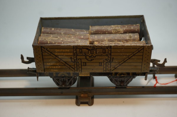 Bing Güterwagen 10/562 Mainz mit Holz als Ladung Spur 0, Bing Werke