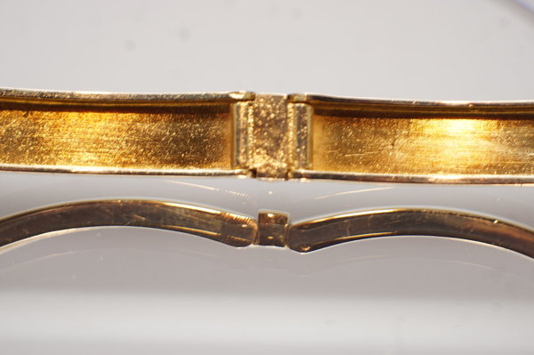 Solides Armband 585er 14 Karat Gelbgold mit Steckschließe und Sicherheitsacht