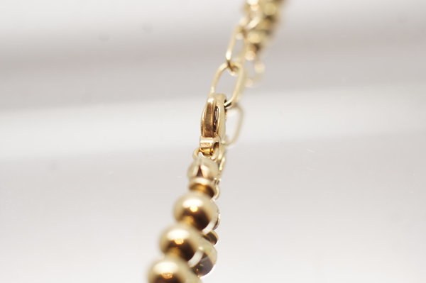 Halskette/Collier in 585er 14 Karat Gelbgold mit Smaragden, Rubinen, Saphiren, 44,5 cm