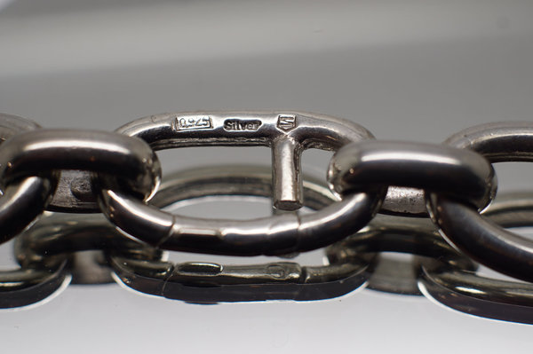 Massives Unisex-Uhren-Armband Sarcar Silber 925er