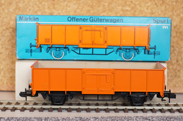 Märklin offener Güterwagen 5855 neue Spur 1 in orange mit OVP