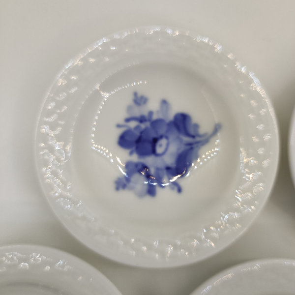 Royal Copenhagen blaue Blume kleine runde Teller/Teebeutelablage Teller 8 Stück, 8,0 cm